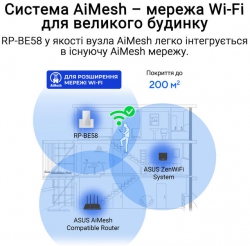 Розширювач покриття WiFi ASUS RP-BE58 AX3000 1xGE LAN, MESH 90IG09J0-MO0C00
