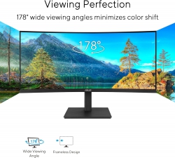 Монітор Asus 34" VA34VCPSR HDMI, DP, USB-C, 3xUSB, RJ-45, MM, VA, 3440x1440, 21:9, 100Hz, 4ms, CURVED, AdaptiveSync, HAS 90LM08JJ-B02170