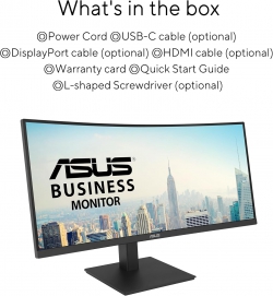 Монітор Asus 34" VA34VCPSR HDMI, DP, USB-C, 3xUSB, RJ-45, MM, VA, 3440x1440, 21:9, 100Hz, 4ms, CURVED, AdaptiveSync, HAS 90LM08JJ-B02170