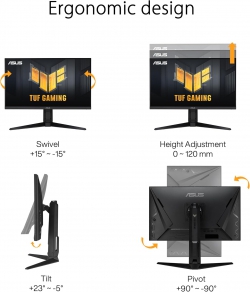 Монітор Asus 27&quot; TUF Gaming VG279QL3A 2xHDMI, DP, MM, IPS, 180Hz, 1ms, sRGB 125%, AdaptiveSync, Pivot, HDR400 90LM09H0-B01170