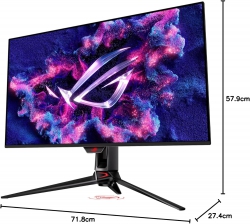 Монітор Asus 31.5" ROG Swift PG32UCDMZ 2xHDMI, DP, USB-C, 3xUSB, QD-OLED, 3840x2160, 240Hz, 0.03ms, DCI-P3 99%, AdaptiveSync, HAS, HDR400 90LM09T0-B01371