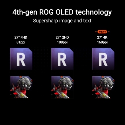 Монітор Asus 26.5" ROG Swift PG27UCDM 2xHDMI, DP, USB-C, 3xUSB, QD-OLED, 3840x2160, 240Hz, 0.03ms, DCI-P3 99%, FreeSync, Pivot, HDR400 90LM0B30-B01971