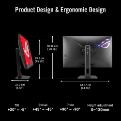 Монитор Asus 27" ROG Strix 5K XG27JCG 2xHDMI, DP, USB-C, 3xUSB, IPS, 5120x2880, 180Hz, 0.03ms, DCI-P3 97%, FreeSync, Pivot, HDR600 90LM0CE0-B01371