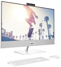 Комп&#39;ютер персональний моноблок HP Pavilion 27&quot; FHD IPS AG, Intel i5-13400T, 16GB, F512GB, UMA, WiFi, кл+м, DOS, білий 9D3Q8EA