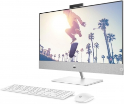 Комп&#39;ютер персональний моноблок HP Pavilion 27&quot; FHD IPS AG, Intel i5-13400T, 16GB, F512GB, NVD1650-4, WiFi, кл+м, DOS, білий 9D3Q9EA