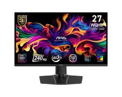 Монитор MSI 26.5" MAG 271QP QD-OLED X24 2xHDMI, DP, Audio, QD-OLED, 2560x1440, 240Hz, 0.03ms, DCI-P3 99%, AdaptiveSync, Pivot, HDR400 9S6-3CD89T-033