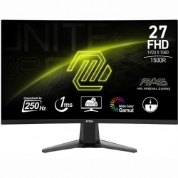 Монітор MSI 27&quot; MAG 27C6X 2xHDMI, DP, USB-C, 2xUSB, Audio, VA, 250Hz, 1ms, sRGB 99%, CURVED, AdaptiveSync 9S6-3CE01M-002