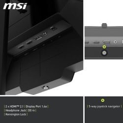 Монитор MSI 27" MAG 274QPF X30MV 2xHDMI, DP, Audio, miniLED, 2560x1440, 300Hz, 0.5ms, DCI-P3 97%, AdaptiveSync, Pivot, HDR1000 9S6-3CF09H-001
