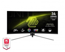 Монітор MSI 34&quot; MAG 345CQR 2xHDMI, DP, VA, 3440x1440, 21:9, 180Hz, 1ms, sRGB 120%, CURVED, FreeSync, HAS 9S6-3DD14H-021