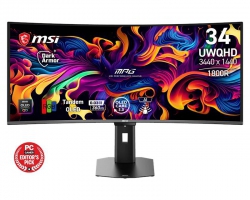 Монитор MSI 34" MPG 341CQR QD-OLED X36 2xHDMI, DP, USB-C, 2xUSB, QD-OLED, 3440x1440, 21:9, 360Hz, 0.03ms, DCI-P3 99%, CURVED, G-SYNC, FreeSync, HAS, HDR500 9S6-3DE29A-001