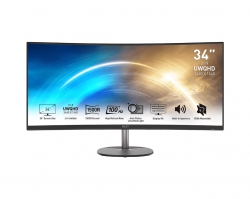 Монітор MSI 34&quot; PRO MP341CQ 2xHDMI, DP, MM, VA, 3440x1440, 21:9, 100Hz, 4ms, sRGB 116%, CURVED, FreeSync 9S6-3PB2CT-002