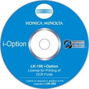 Konica Minolta LK-108 iOption: дополнительные функции bizhub. Возможности печати шрифтов OCR. Дополнительная память не нужна A0PD02G