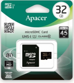 Карта памяти Apacer microSD  32GB C10 UHS-I + SD AP32GMCSH10U1-R