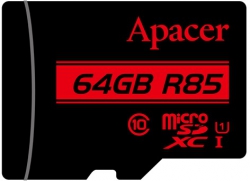 Карта памяти Apacer microSD  64GB C10 UHS-I R85MB/s + SD AP64GMCSX10U5-R