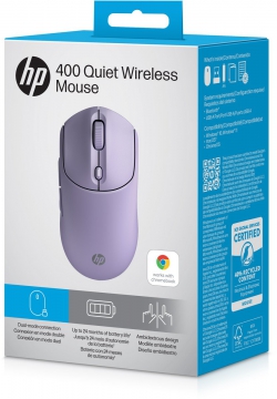 Миша HP 400 Quiet, WL/BT, фіолетовий AZ7B7AA
