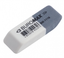 Резинка двойная с абразивной частью S, 41x14x8 мм, синт.каучук, бело-серая Buromax BM.1118