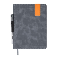 Щоденник недатований VERONA, A5, сірий, штуч. шкіра/поролон, 336 стор Buromax BM.20150-09