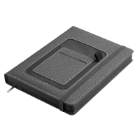 Щоденник недатований COMBI, A5, сірий, штуч.шкіра/поролон, 336 стор Buromax BM.20500-09