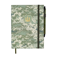 Щоденник недатований MILITARY, A5, світло-зелений, штуч.шкіра, 336 стор Buromax BM.20700-15