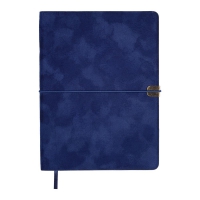 Щоденник недатований VELOUR, A5, синій, штуч.шкіра, 336 стор Buromax BM.20770-02