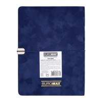 Щоденник недатований VELOUR, A5, синій, штуч.шкіра, 336 стор Buromax BM.20770-02