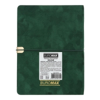 Щоденник недатований VELOUR, A5, зелений, штуч.шкіра, 336 стор Buromax BM.20770-04