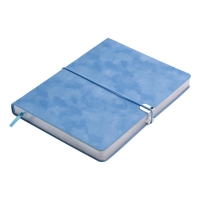 Щоденник недатований VELOUR, A5, блакитний, штуч.шкіра, 336 стор Buromax BM.20770-14