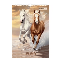 Календар настінний 2026 р., А3, 1 пружина, Horses Buromax BM.210601