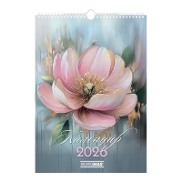 Календар настінний 2026 р., А3, 1 пружина, Flowers Buromax BM.210604