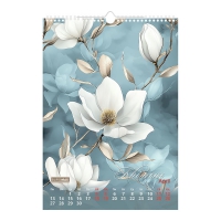 Календар настінний 2026 р., А3, 1 пружина, Flowers Buromax BM.210604
