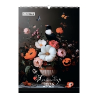 Календар настінний 2026 р., А2, 1 пружина, Flowers and birds Buromax BM.210650