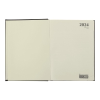 Дневник датированный 2024 GENTLE, A5, черный, штуч. кожа/поролон Buromax BM.2109-01