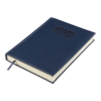 Дневник датированный 2024 GENTLE, A5, синий, штуч. кожа/поролон Buromax BM.2109-02