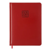 Дневник датированный 2024 BRAVO, A5, красный, штуч. кожа/поролон Buromax BM.2112-05
