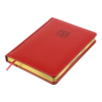 Дневник датированный 2024 BRAVO, A5, красный, штуч. кожа/поролон Buromax BM.2112-05