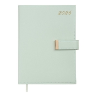 Дневник датированный 2026 NUDE, A5, светло-зеленый, штуч.кожа Buromax BM.21140-15