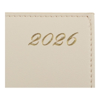 Щоденник датований 2026 NUDE, A5, бежевий, штуч.шкіра Buromax BM.21140-28