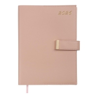 Дневник датированный 2026 NUDE, A5, светло-розовый, штуч.кожа Buromax BM.21140-43