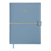 Щоденник датований 2026 PANDORA, A5, синій, штуч.шкіра Buromax BM.21141-02