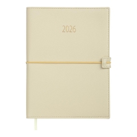 Щоденник датований 2026 PANDORA, A5, бежевий, штуч.шкіра Buromax BM.21141-28