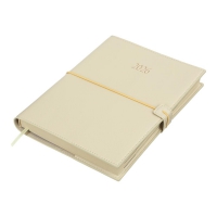 Щоденник датований 2026 PANDORA, A5, бежевий, штуч.шкіра Buromax BM.21141-28