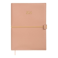 Дневник датированный 2026 PANDORA, A5, молочный, штуч.кожа Buromax BM.21141-37