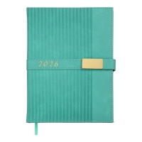 Щоденник датований 2026 LEROY, A5, бірюзовий, штуч.шкіра Buromax BM.21145-06