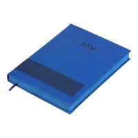 Щоденник датований 2026 PRESTIGE, A5, синій, штуч.шкіра Buromax BM.21147-02