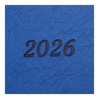 Щоденник датований 2026 PRESTIGE, A5, синій, штуч.шкіра Buromax BM.21147-02