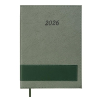 Щоденник датований 2026 PRESTIGE, A5, зелений, штуч.шкіра Buromax BM.21147-04