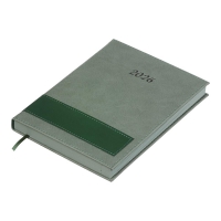 Щоденник датований 2026 PRESTIGE, A5, зелений, штуч.шкіра Buromax BM.21147-04