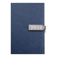 Щоденник датований 2026 LEGEND, A5, синій, штуч.шкіра Buromax BM.21149-02