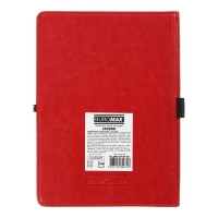 Щоденник датований 2026 LEGEND, A5, червоний, штуч.шкіра Buromax BM.21149-05