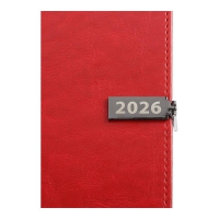 Щоденник датований 2026 LEGEND, A5, червоний, штуч.шкіра Buromax BM.21149-05